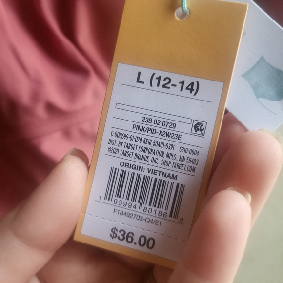 NWT One Piece Swim Suit Pink Large Kona Sol Target Bathing Suit Summer Vacation - Picture 4 of 8